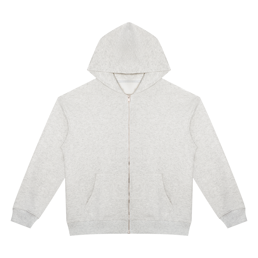 NOX Back Logo Zip-Up Hoodie — Bone