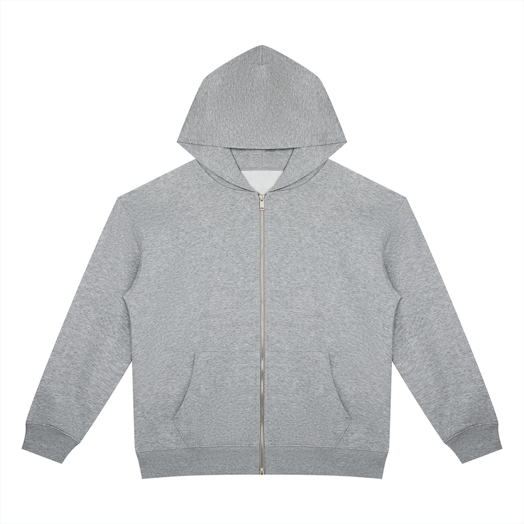 NOX Back Logo Zip-Up Hoodie — Bone