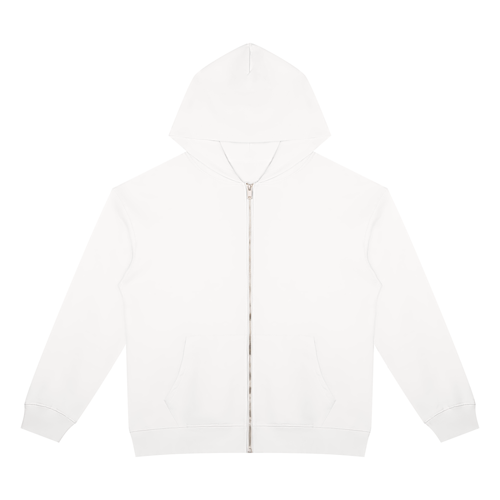 NOX Back Logo Zip-Up Hoodie — Bone