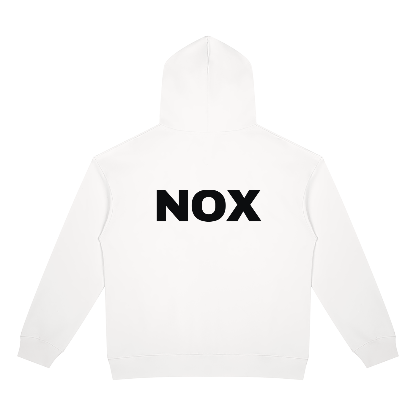NOX Back Logo Zip-Up Hoodie — Bone