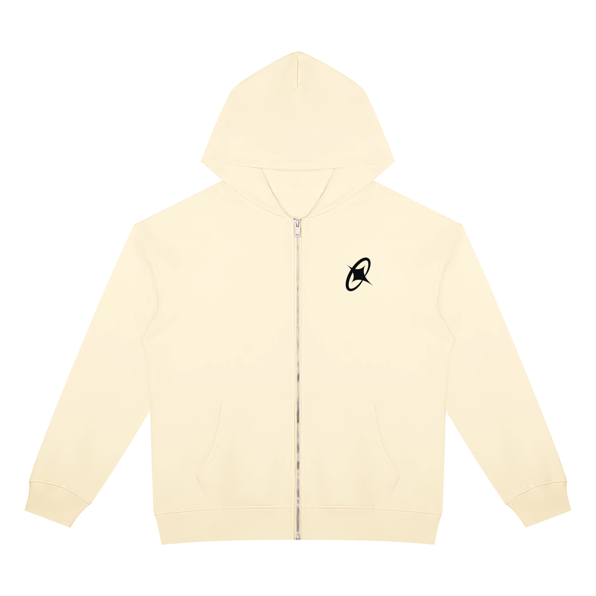 NOX Emblem Zip-Up Hoodie — Bone