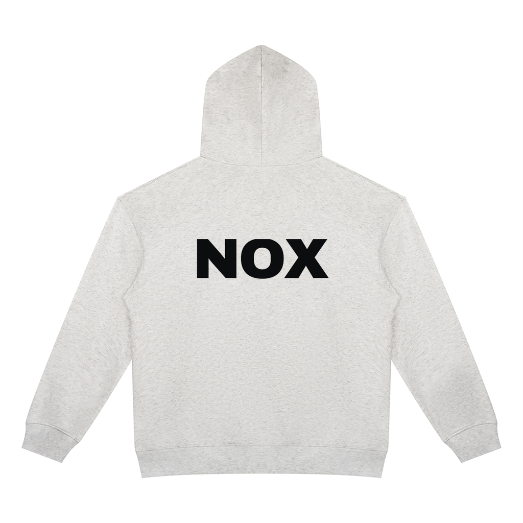 NOX Back Logo Zip-Up Hoodie — Bone