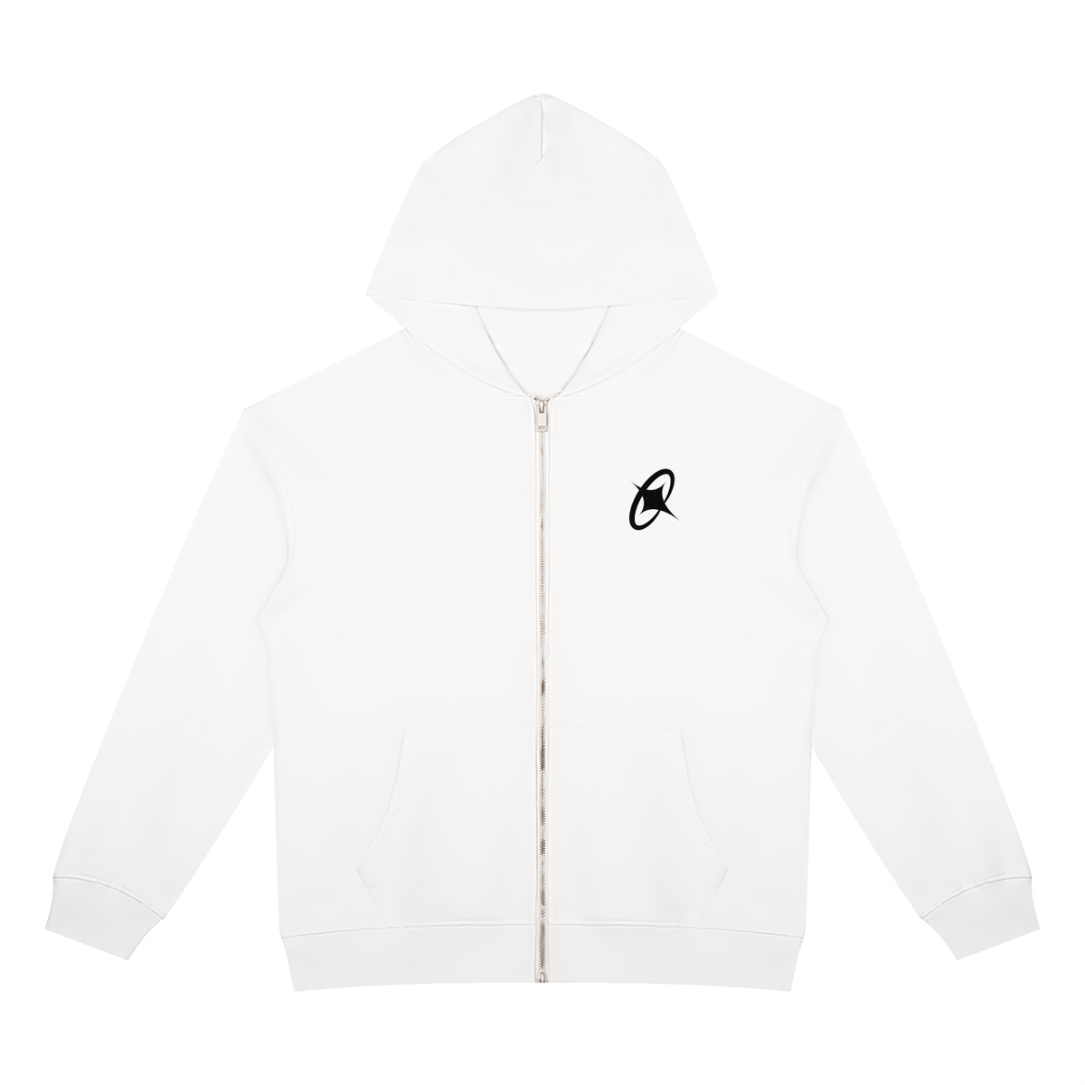 NOX Emblem Zip-Up Hoodie — Bone
